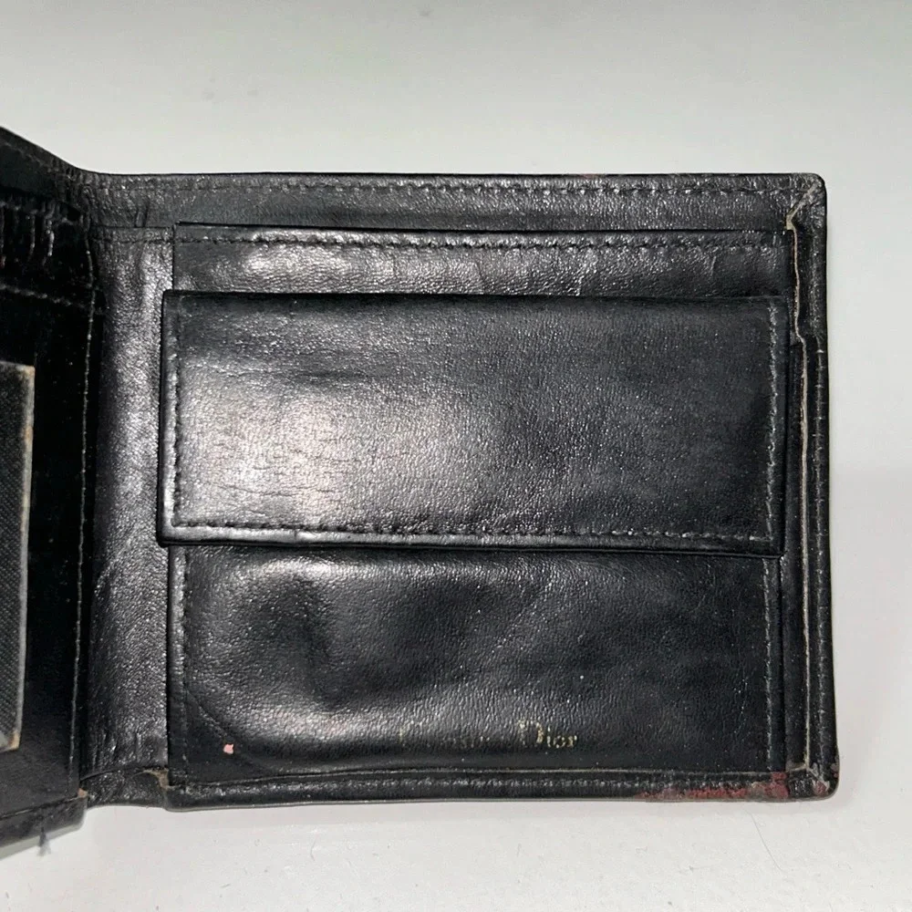 Christian Dior Black Leather Bifold Wallet (project piece)